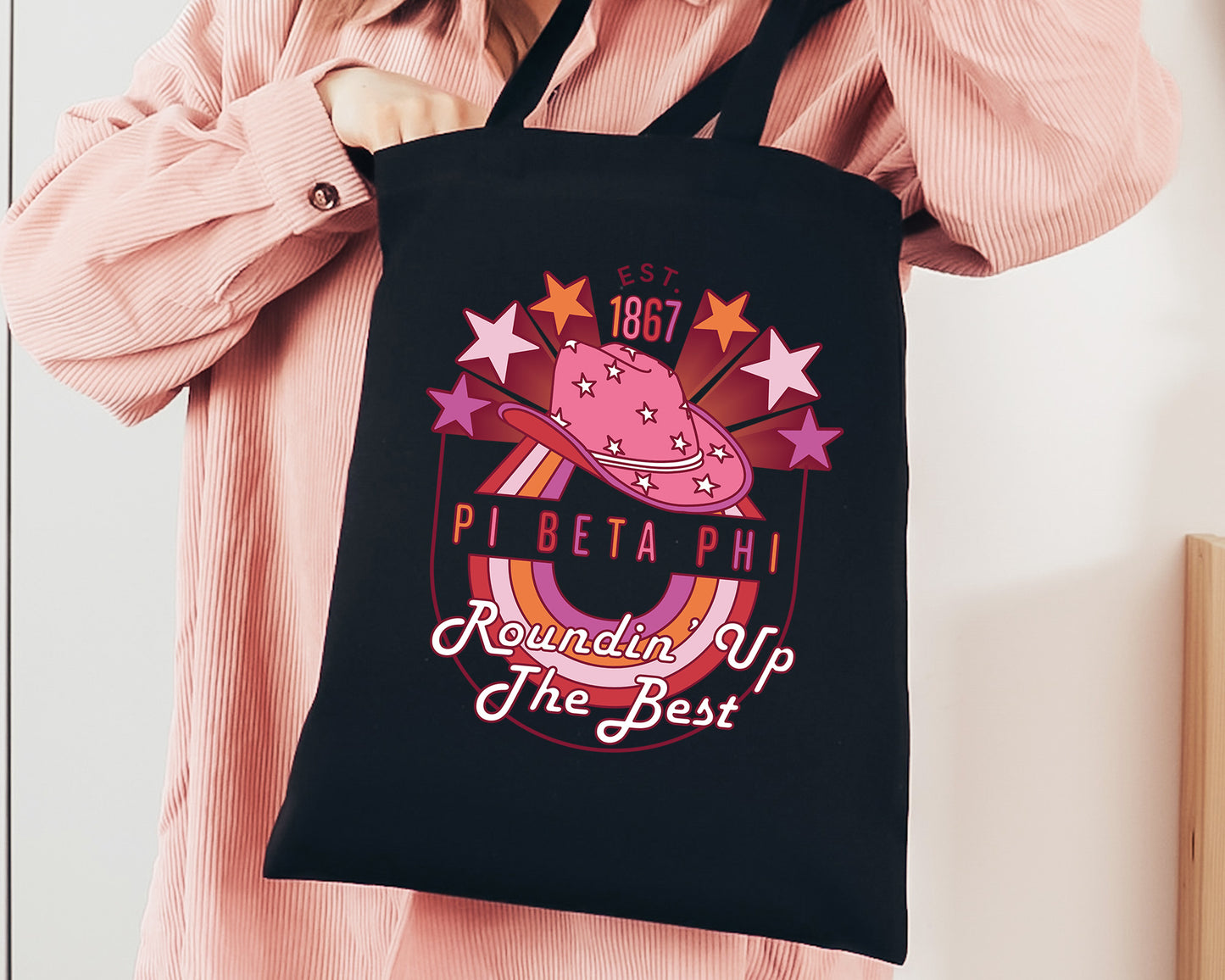Pi Beta Phi Roundin' Up the Best Sorority Tote Bag _ 34613g