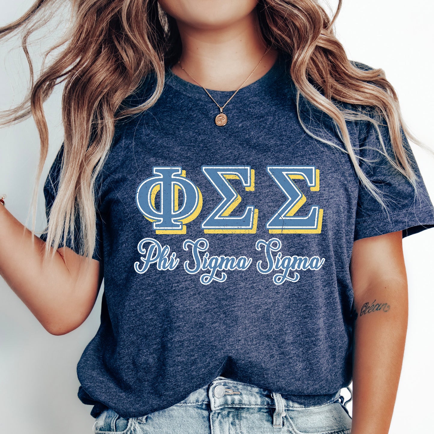 Phi Sigma Sigma Greek Colors Sorority T-shirt _ 36088g