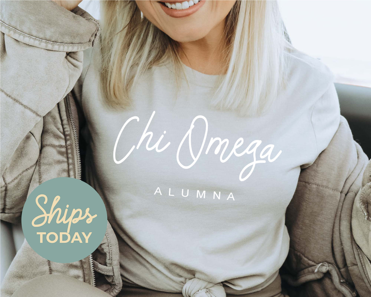 Chi Omega Flashy Alumna Sorority T-shirt _ 2534g