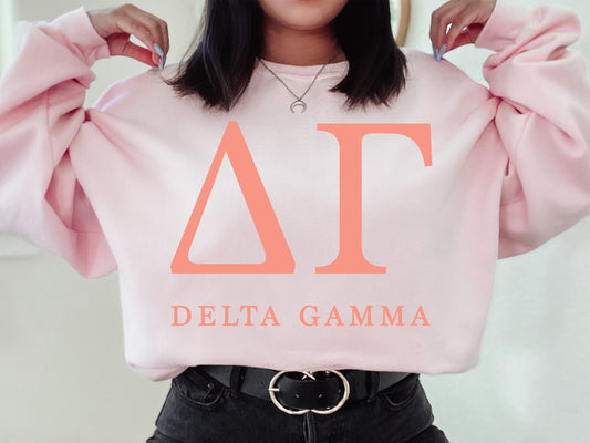 Delta Gamma Pink Personality Sorority Sweatshirt _ 659g