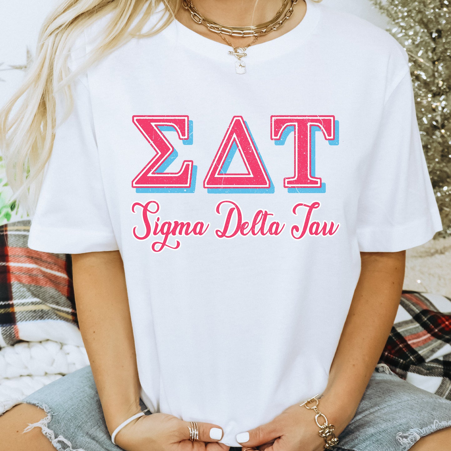 Sigma Delta Tau Greek Colors Sorority T-shirt _ 36090g