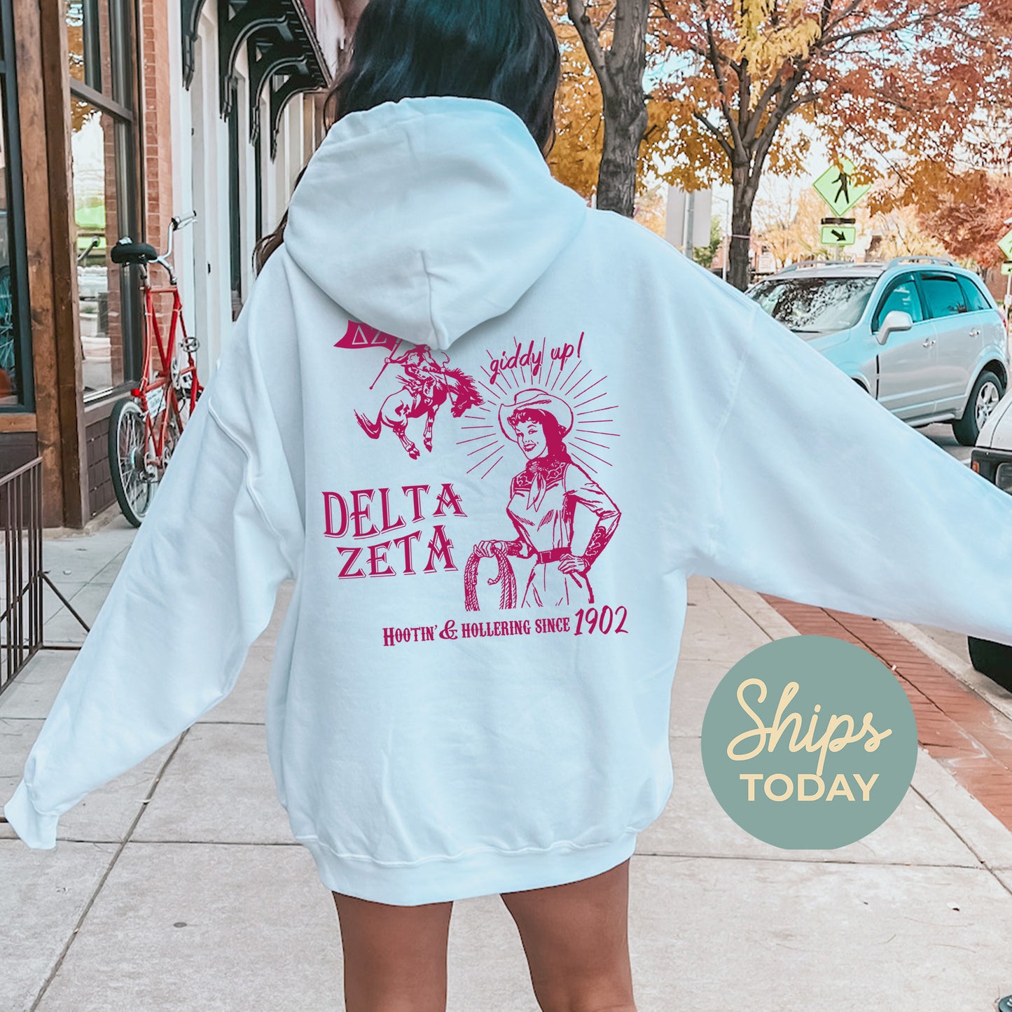 Delta Zeta Giddy Up Sorority Hoodie _ 36186g