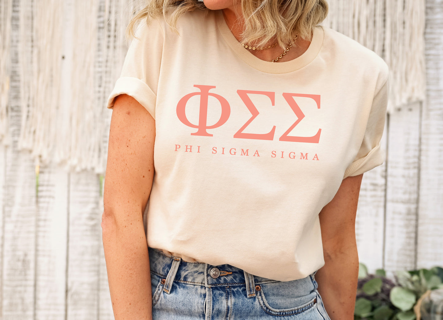 Phi Sigma Sigma Pink Personality Sorority T-shirt _ 667g