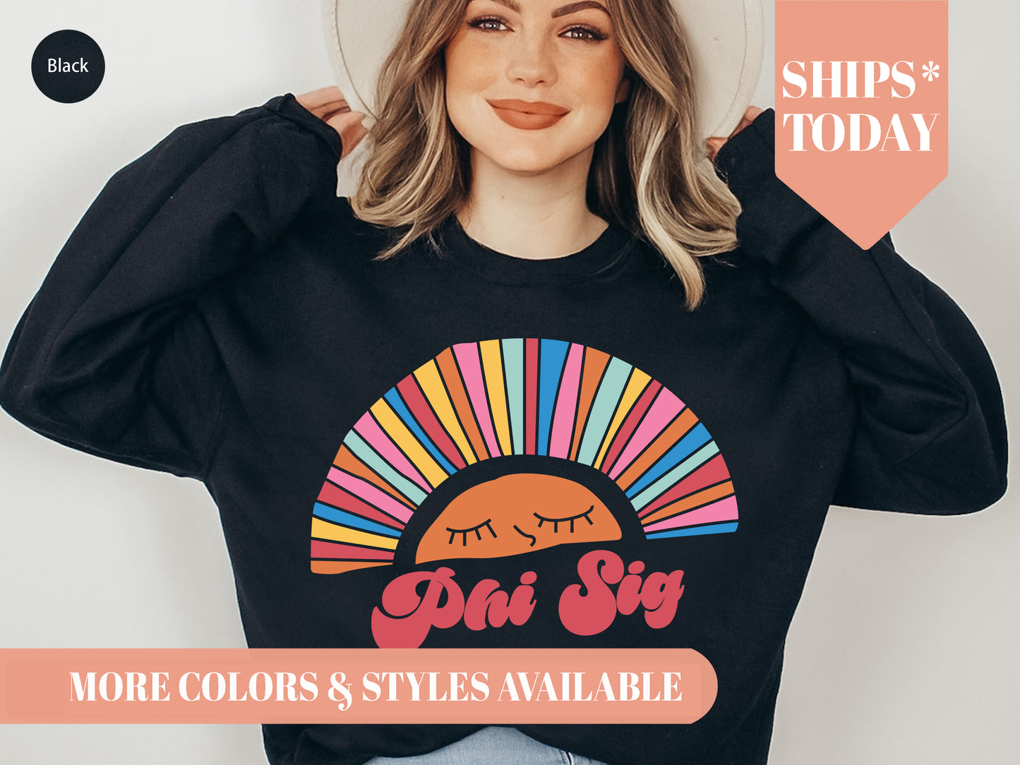 Phi Sigma Sigma Sunshine Sorority Sweatshirt _ 3326g