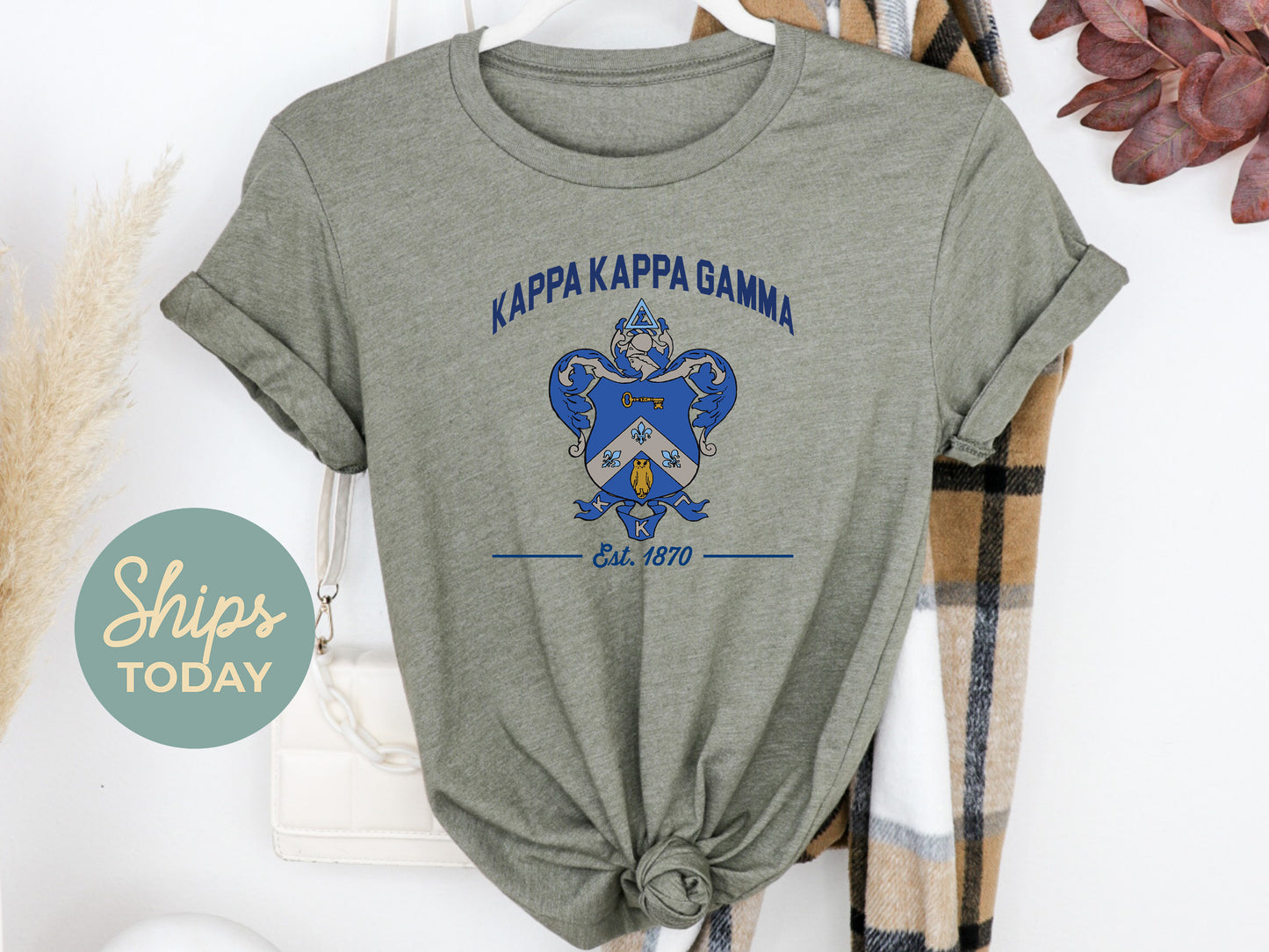 Kappa Kappa Gamma Loyalty Crest Sorority T-shirt _ 4437g