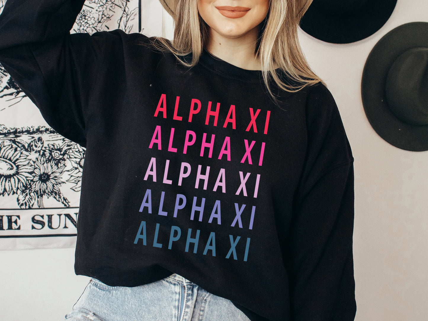 Alpha Xi Delta Bright and Stacked Sorority Sweatshirt _ 8g