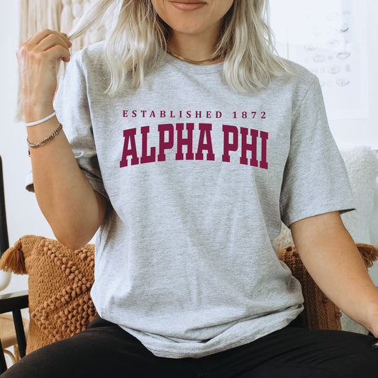 Alpha Phi Bold Letters Sorority T-shirt _ 35125g