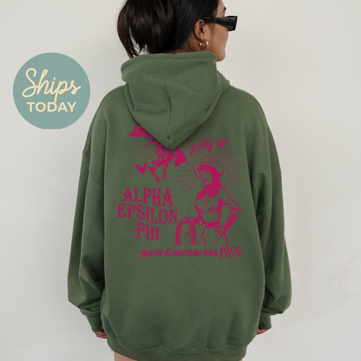 Alpha Epsilon Phi Giddy Up Sorority Hoodie _ 36176g
