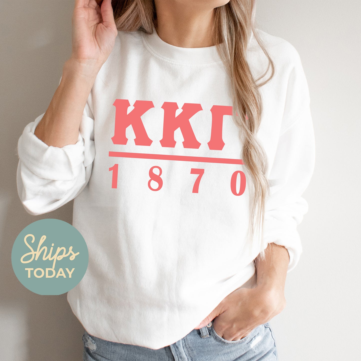Kappa Kappa Gamma Monochromatic Sorority Sweatshirt _ 30860g