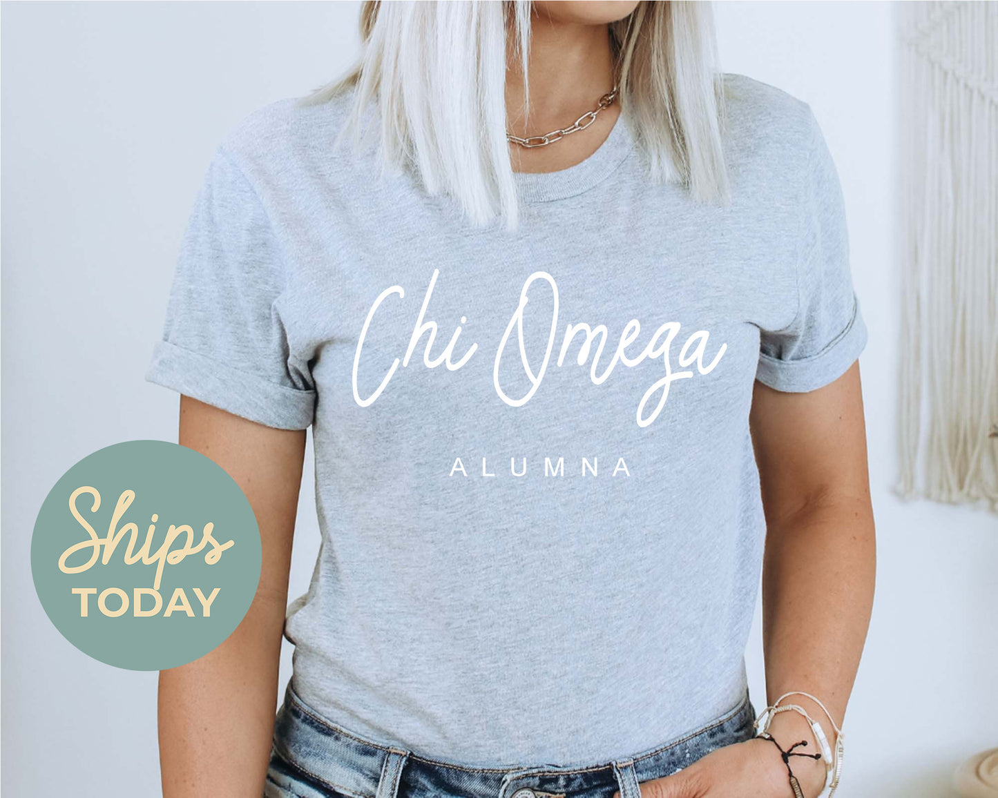 Chi Omega Flashy Alumna Sorority T-shirt _ 2534g
