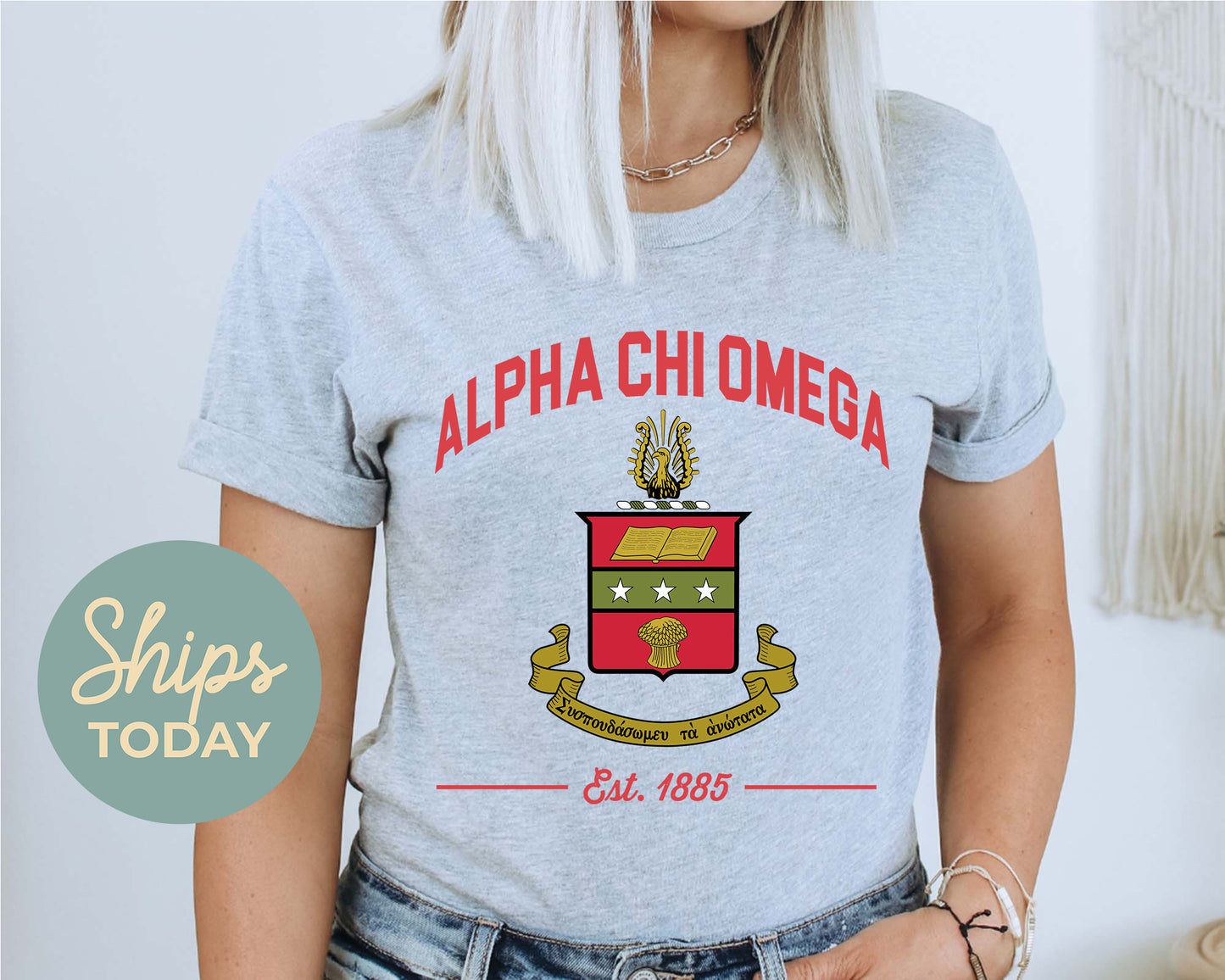 Alpha Chi Omega Loyalty Crest Sorority T-shirt _ 4420g