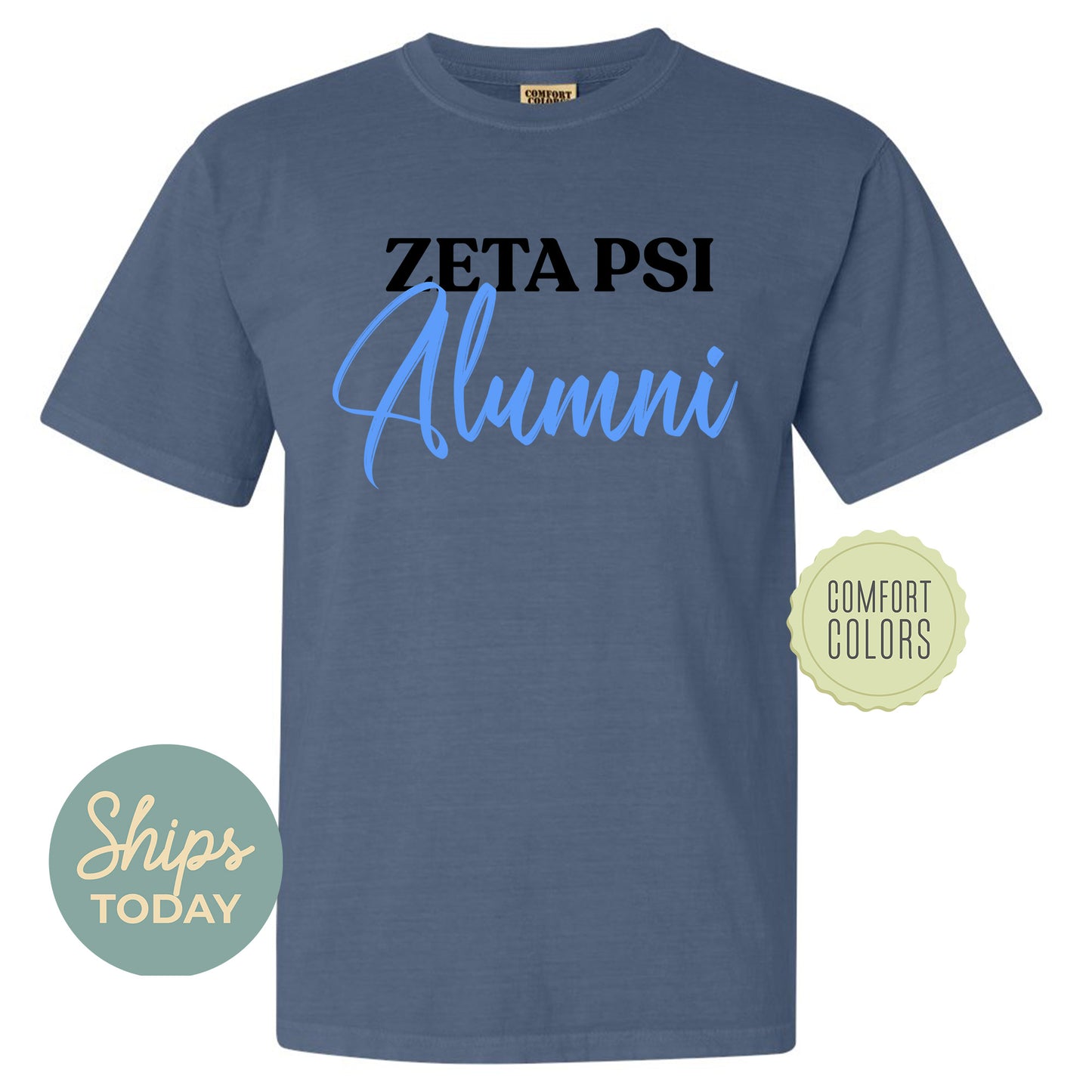 Zeta Psi Alumni Comfort Colors Fraternity T-shirt _ 30790g