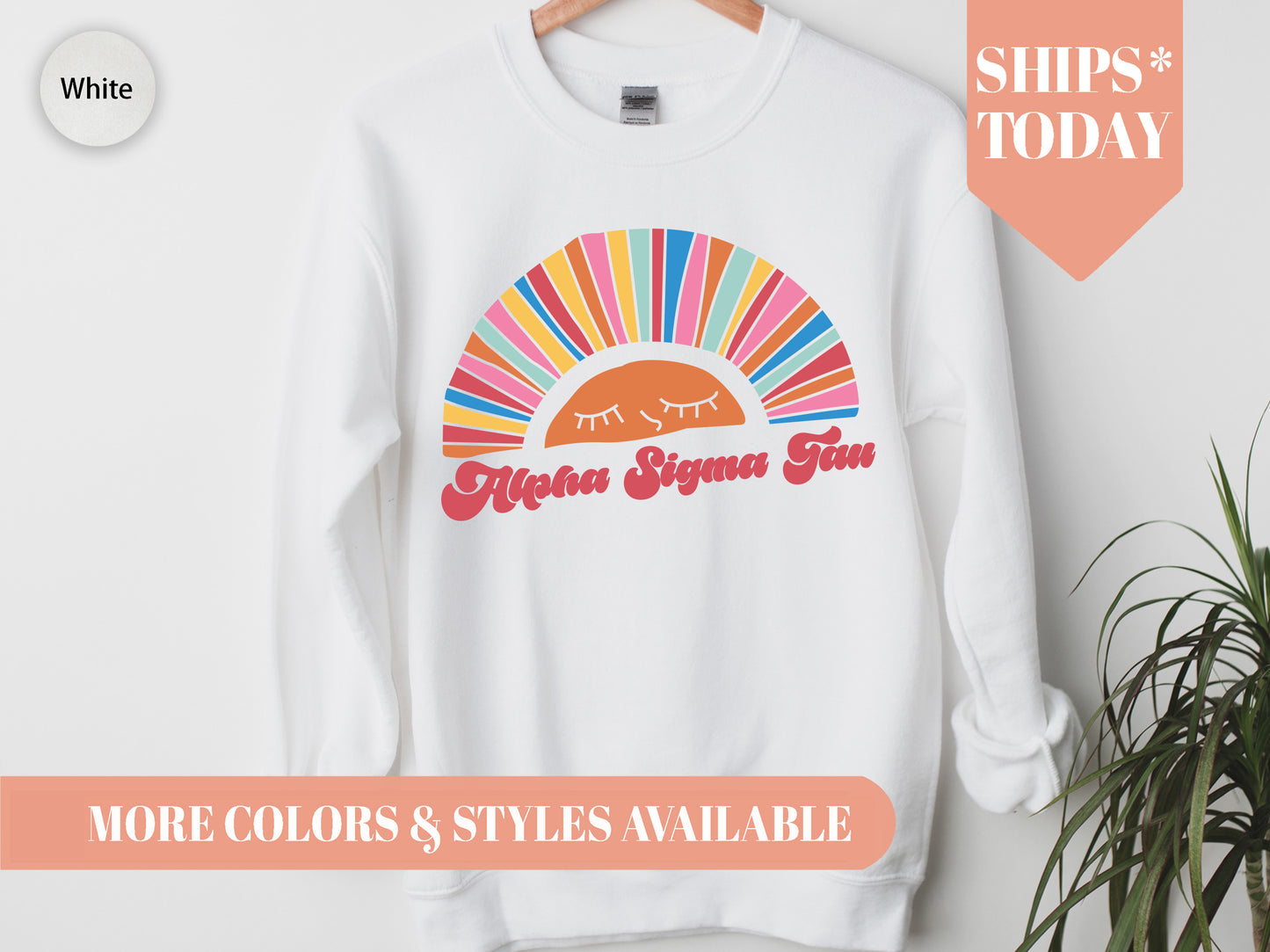 Alpha Sigma Tau Sunshine Sorority Sweatshirt _ 3314g