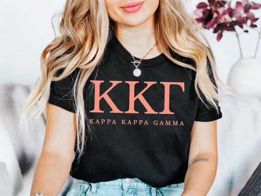 Kappa Kappa Gamma Pink Personality Sorority T-shirt _ 665g