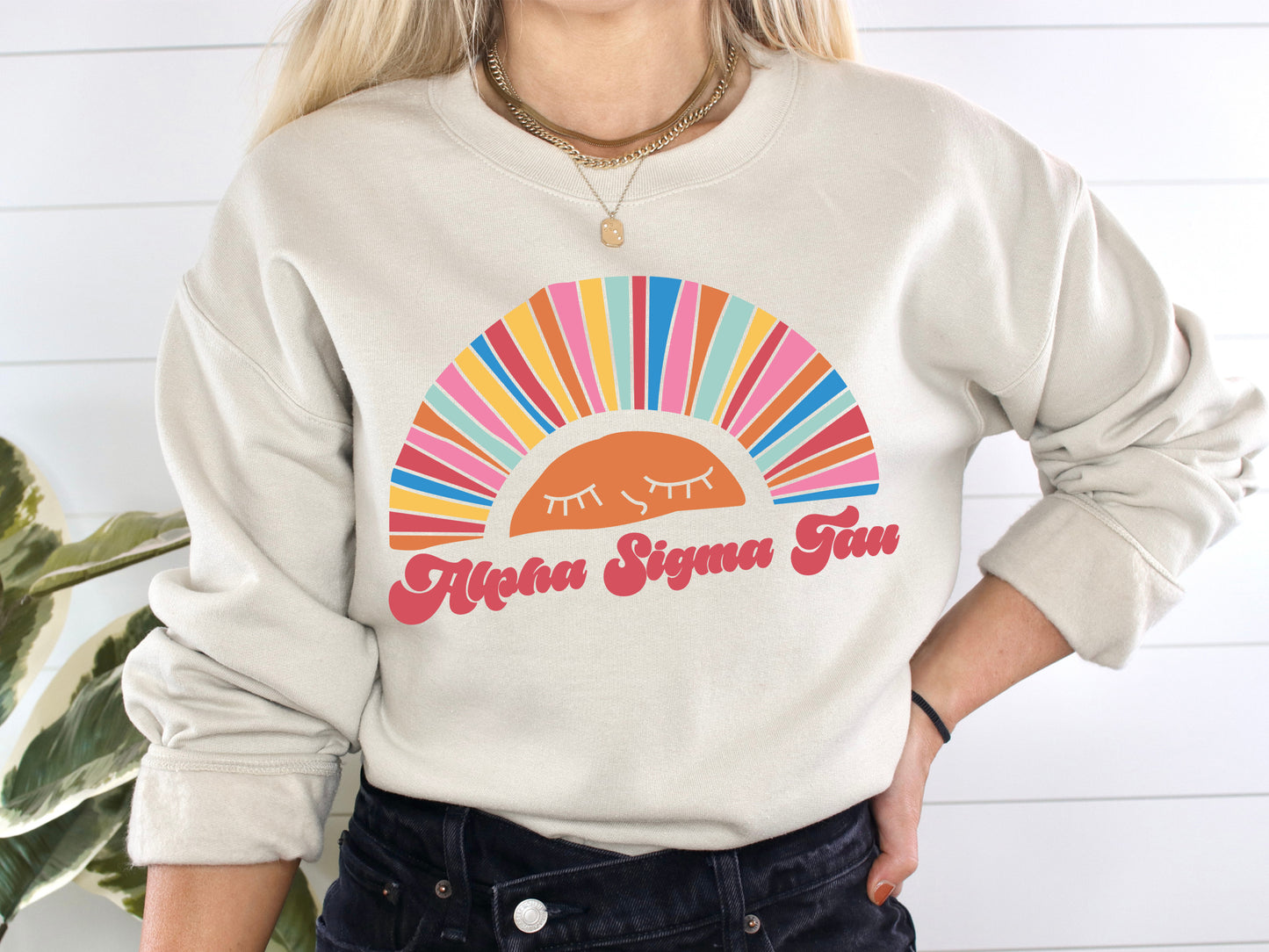 Alpha Sigma Tau Sunshine Sorority Sweatshirt _ 3314g