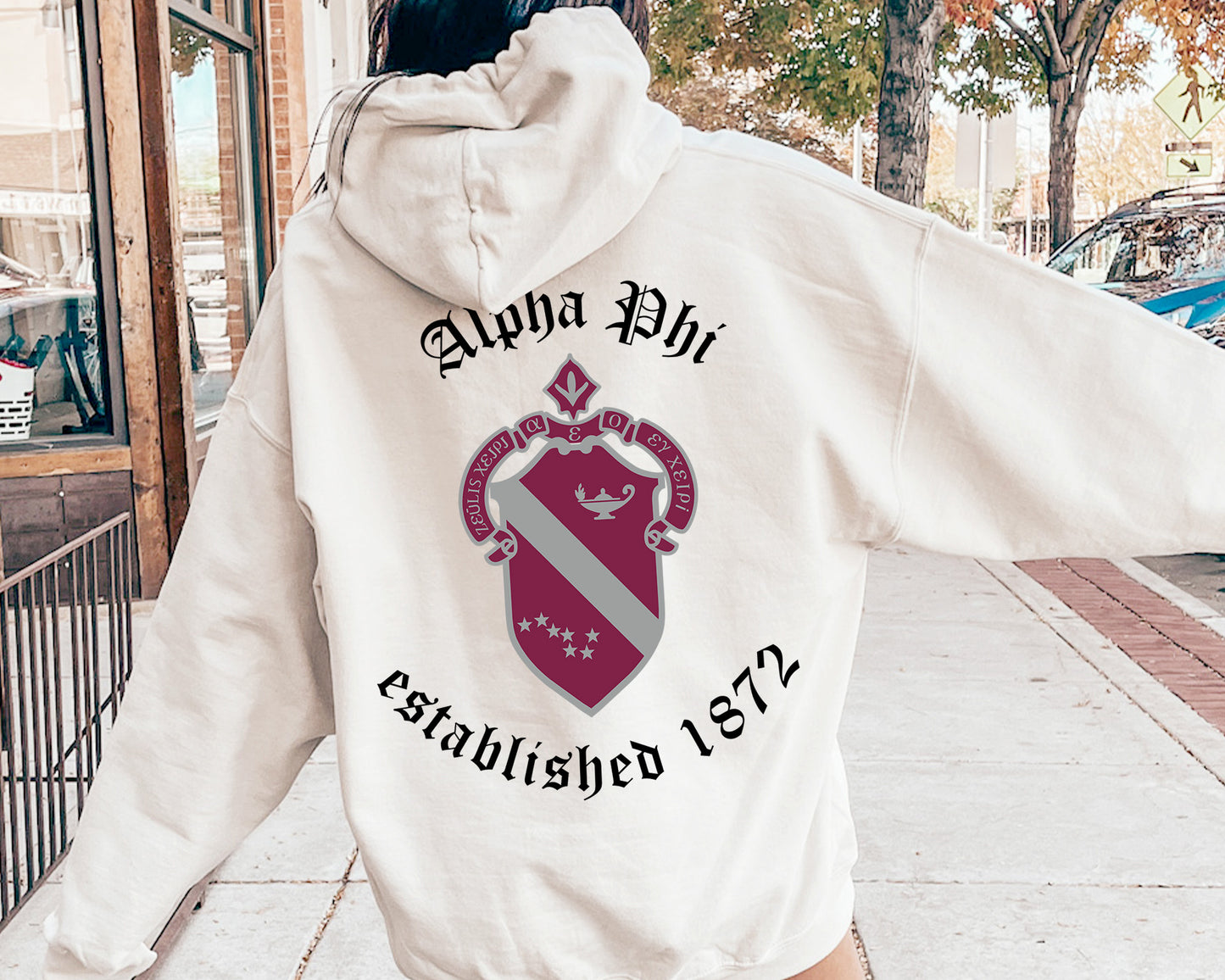 Alpha Phi Old English Crest Sorority Hoodie _ 32925g
