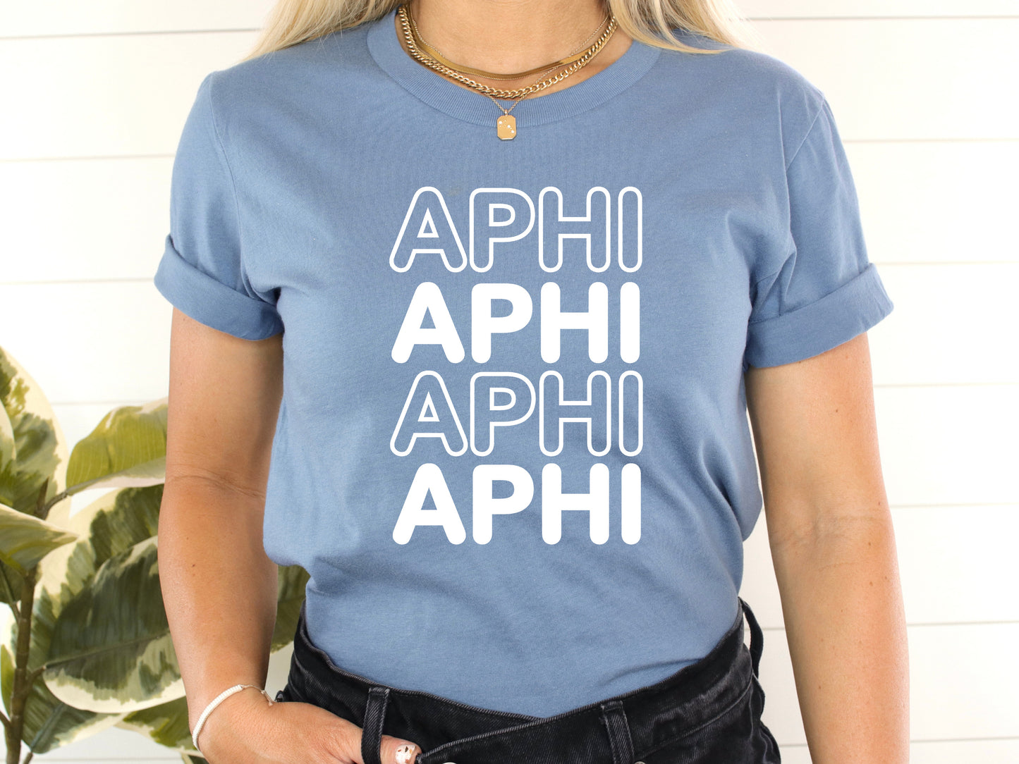 Alpha Phi Bold Bubble Letter Sorority T-shirt _ 2217g