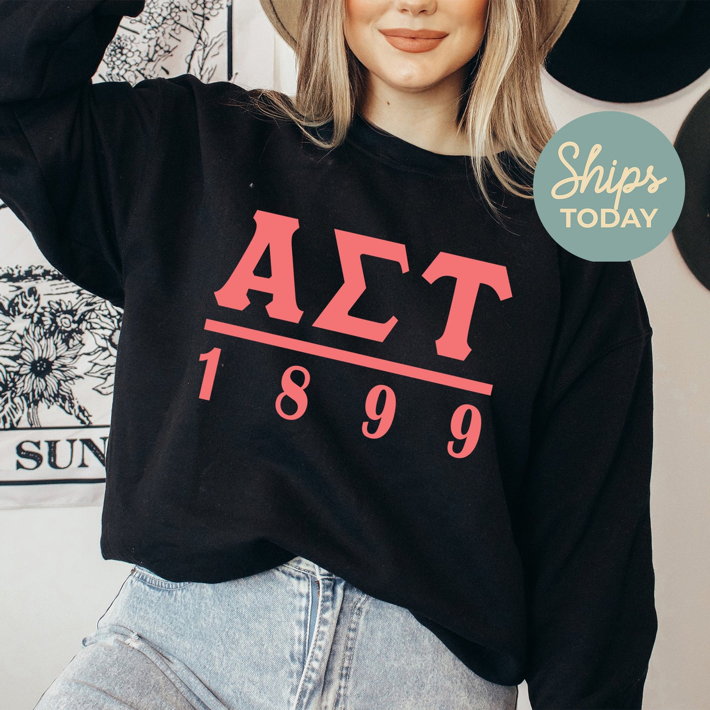 Alpha Sigma Tau Monochromatic Sorority Sweatshirt _ 30850g
