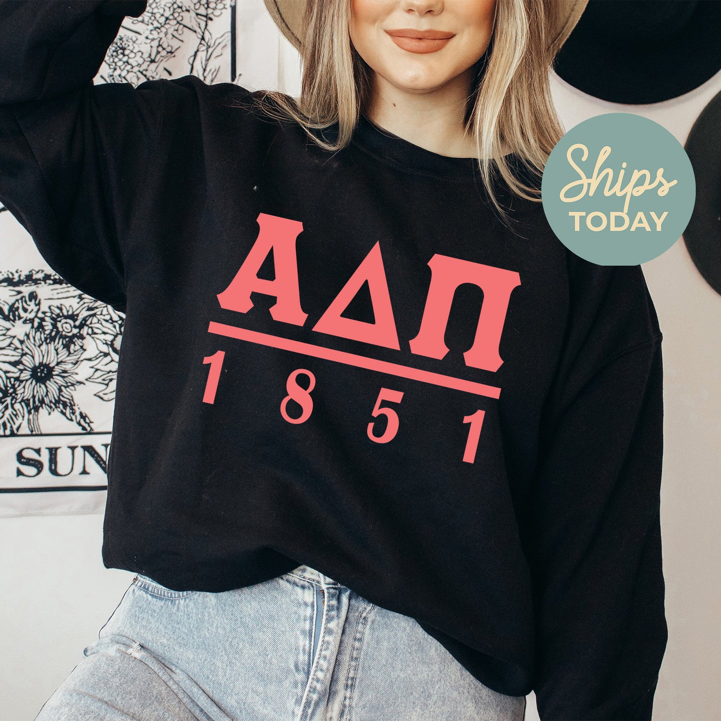Alpha Delta Pi Monochromatic Sorority Sweatshirt _ 30844g
