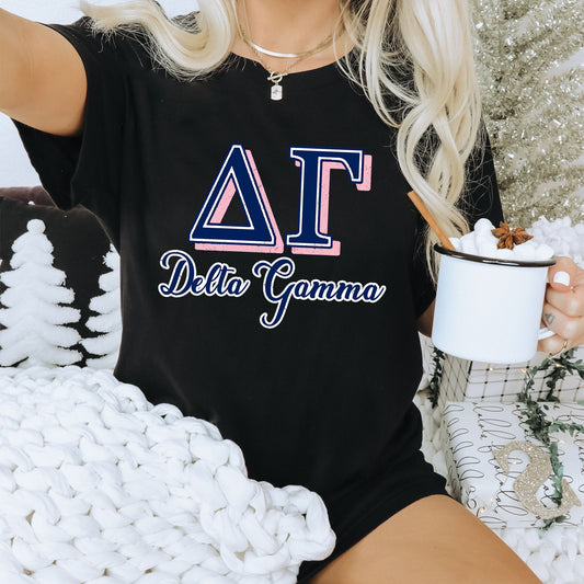 Delta Gamma Greek Colors Sorority T-shirt _ 36080g