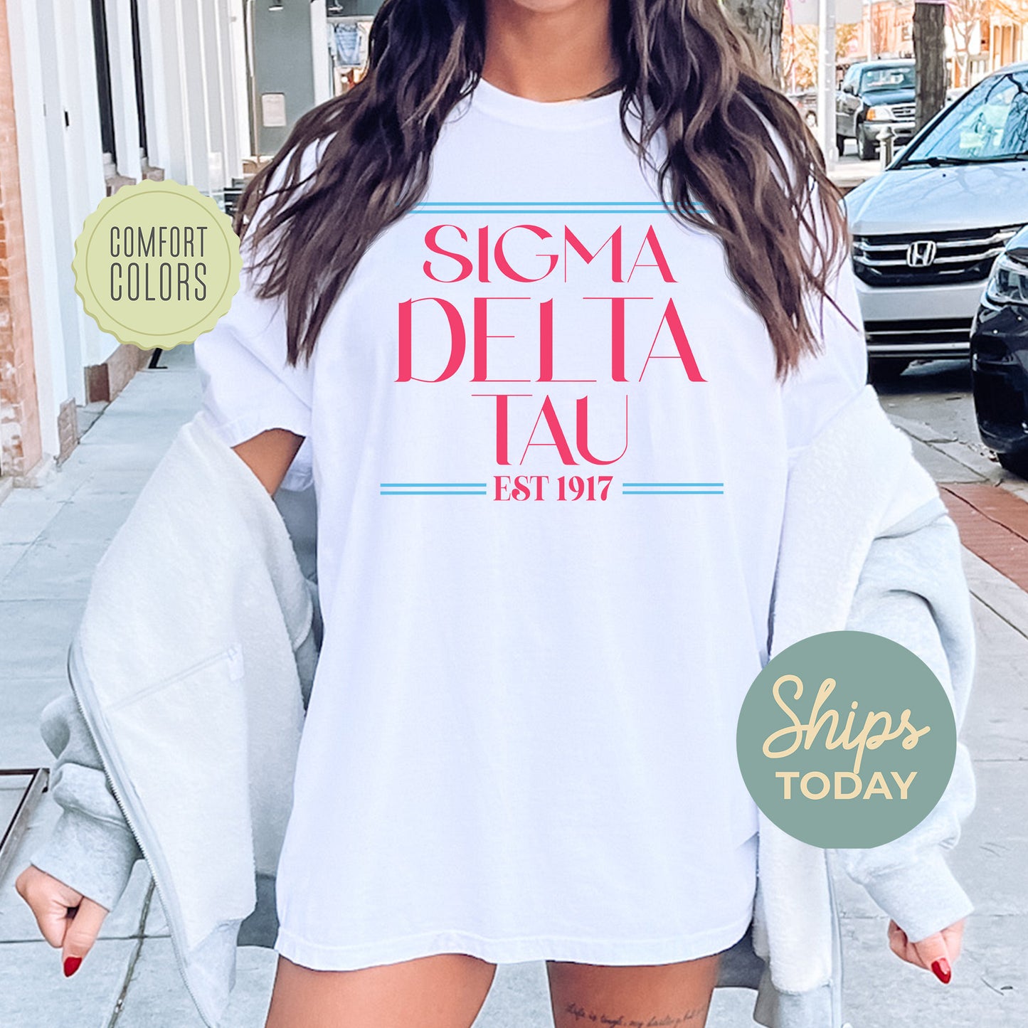 Sigma Delta Tau Greek Harmony Comfort Colors Sorority T-shirt _ 34985g