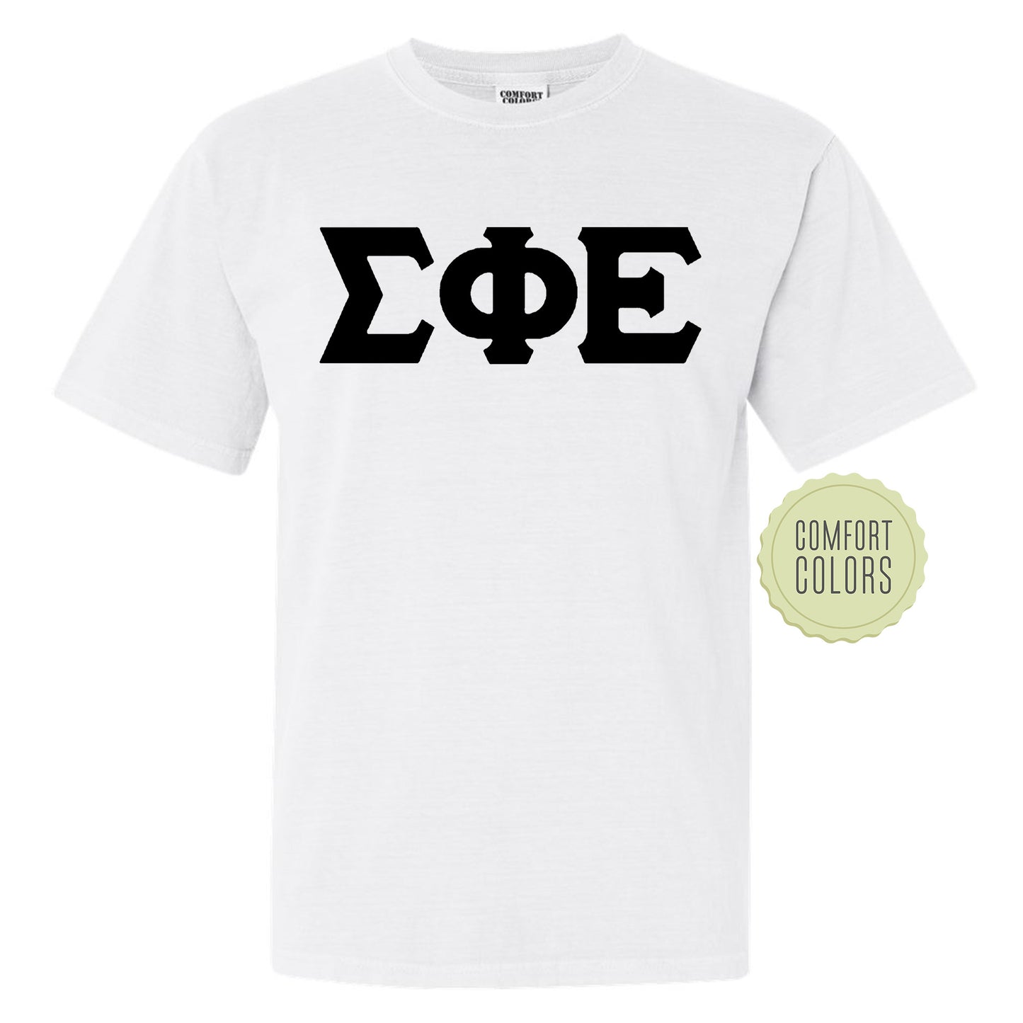 Sigma Phi Epsilon Black Letters Comfort Colors Farternity T-shirt _ 34931g