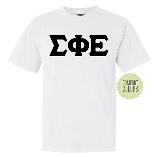 Sigma Phi Epsilon Black Letters Comfort Colors Farternity T-shirt _ 34931g