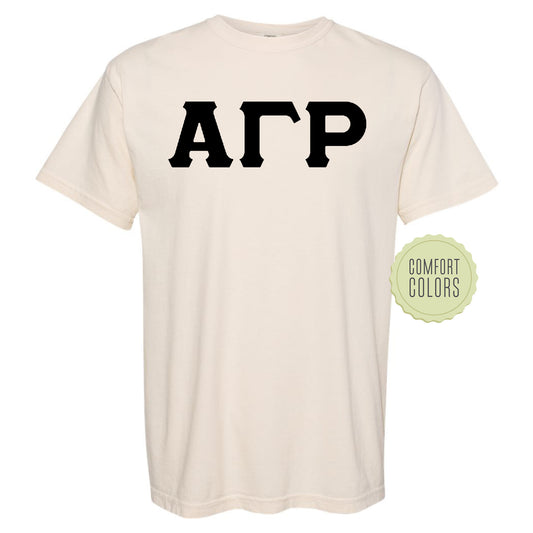 Alpha Gamma Rho Black Letters Comfort Colors Farternity T-shirt _ 34908g