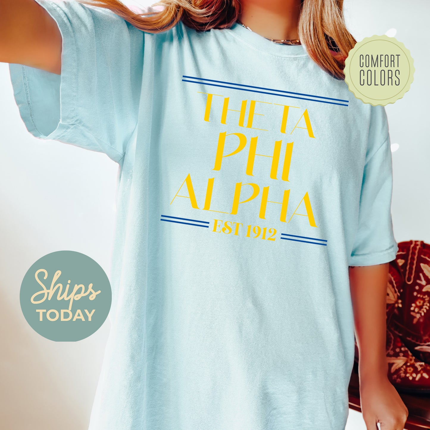 Theta Phi Alpha Greek Harmony Comfort Colors Sorority T-shirt _ 34988g