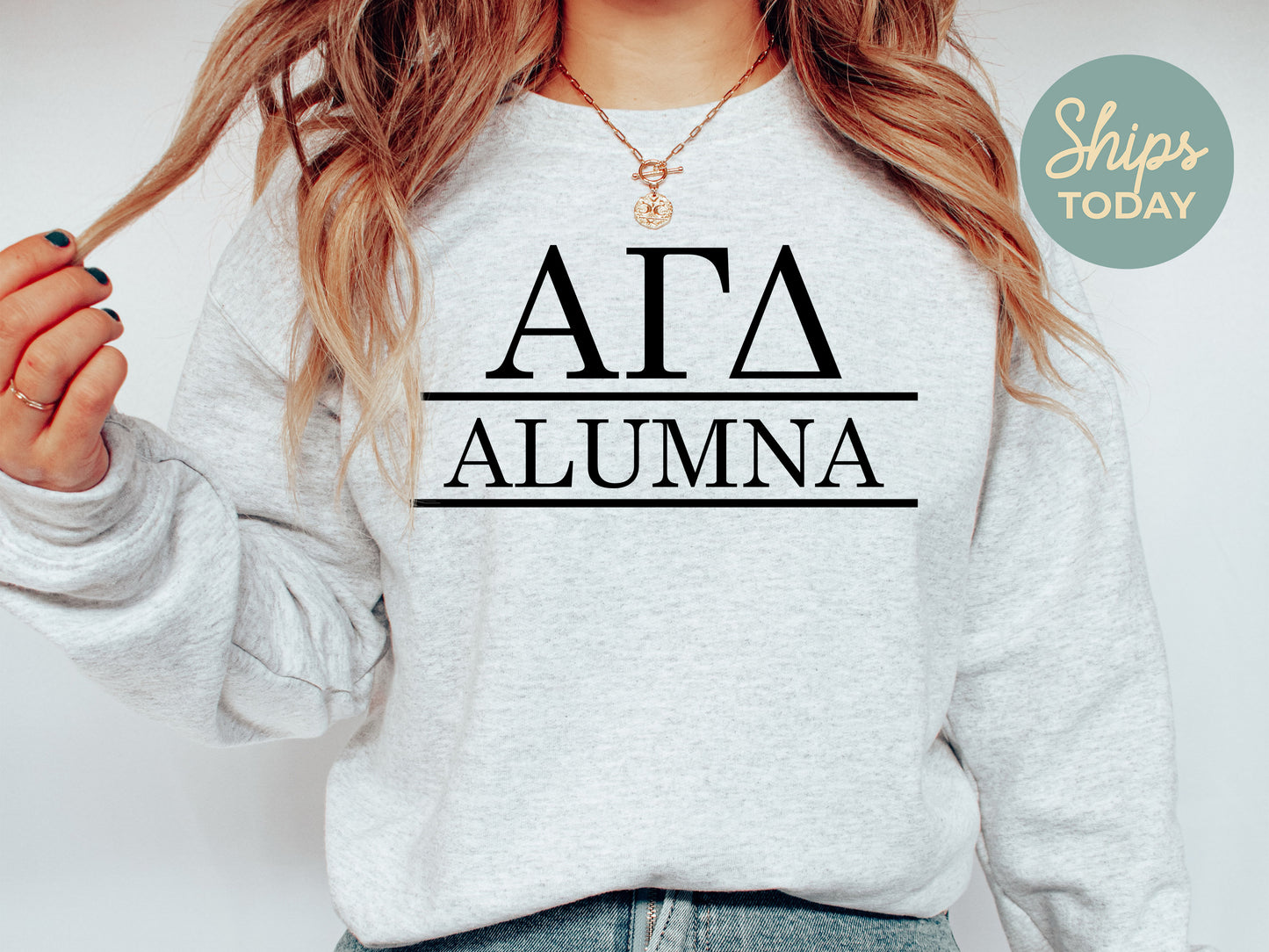Alpha Gamma Delta Just Turned Alumna Sorority Sweatshirt _ 30737g