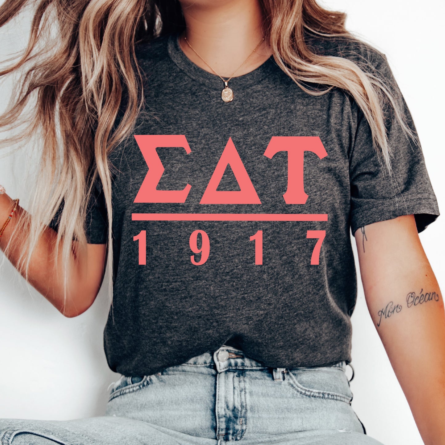 Sigma Delta Tau Monochromatic Sorority T-shirt _ 30864g