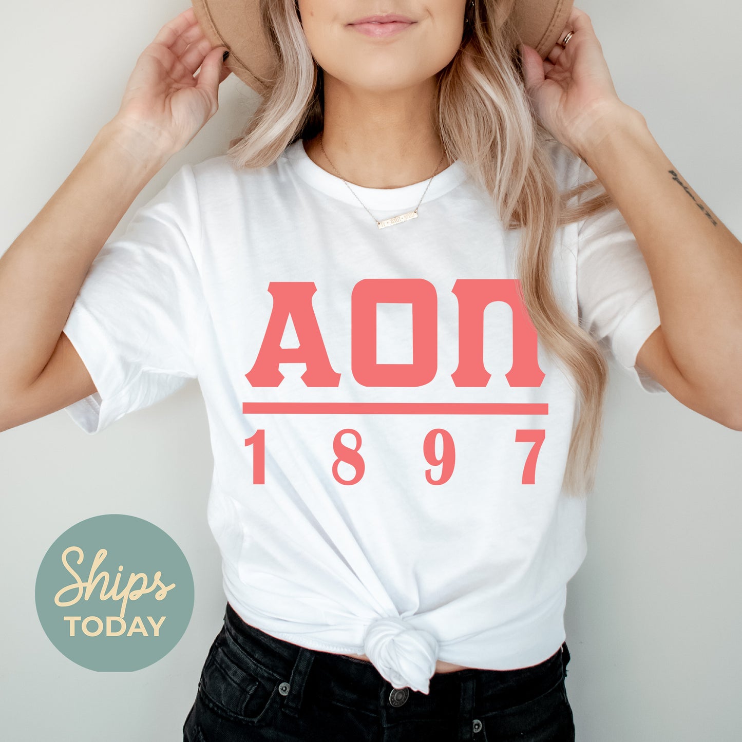 Alpha Omicron Pi Monochromatic Sorority T-shirt _ 30847g