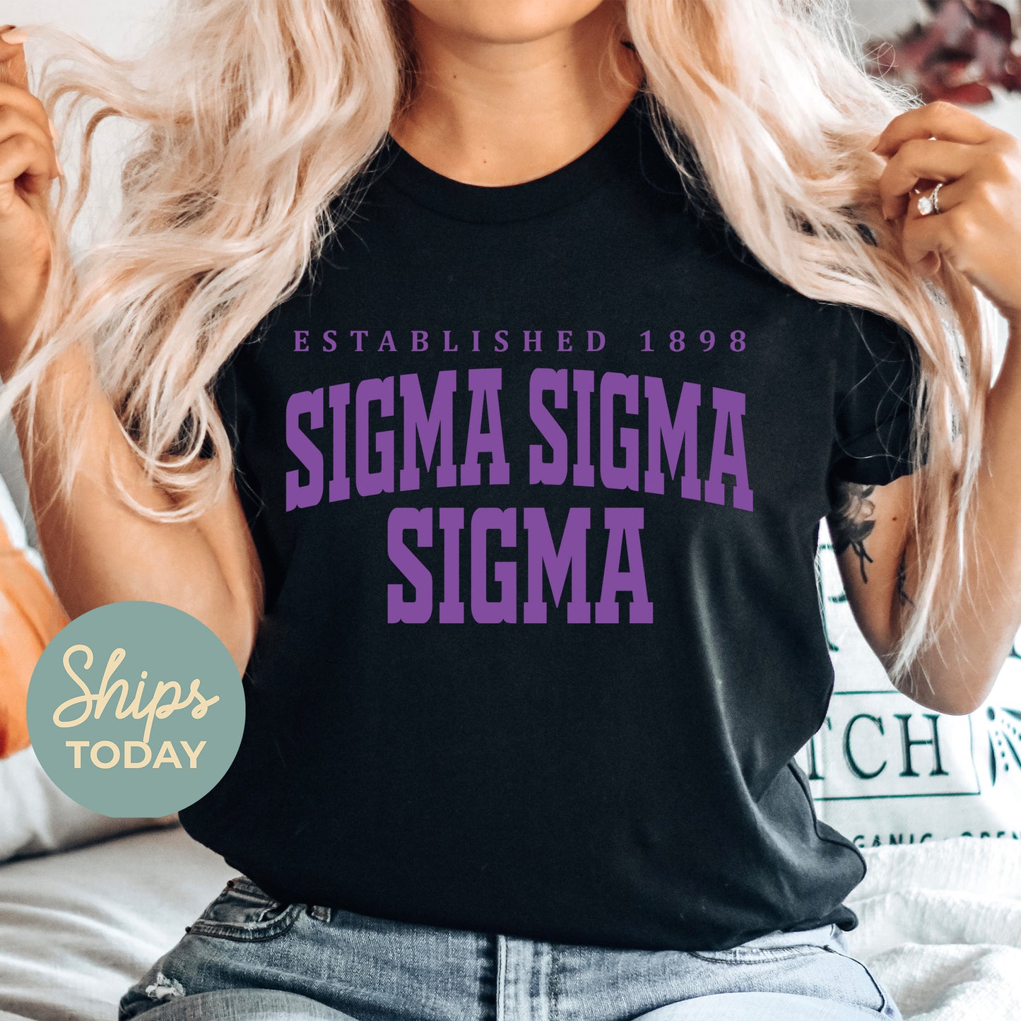 Sigma Sigma Sigma Bold Letters Sorority T-shirt _ 35143g