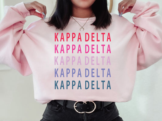 Kappa Delta Bright and Stacked Sorority Sweatshirt _ 16g