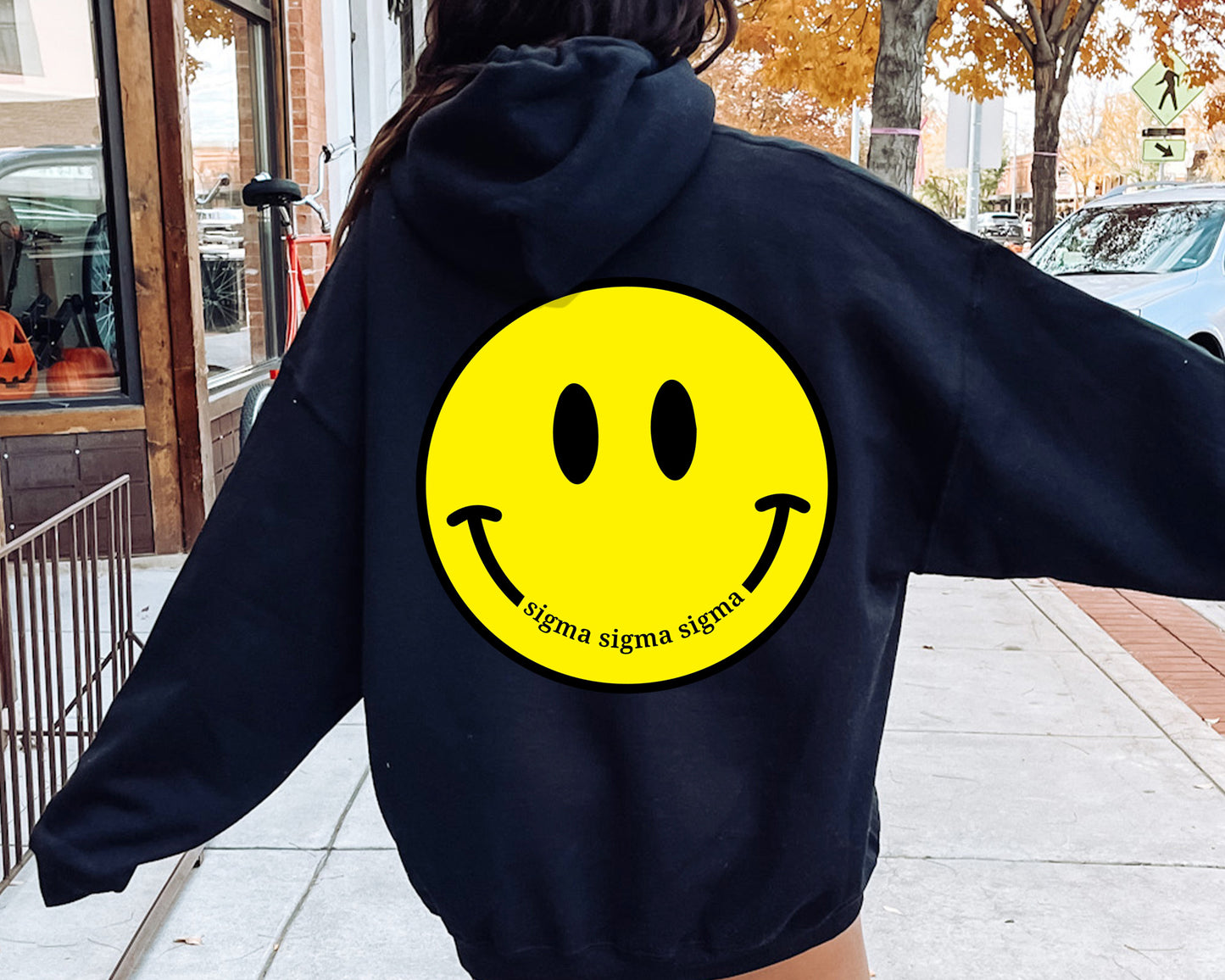 Sigma Sigma Sigma Smiley Face Sorority Hoodie _ 32865g