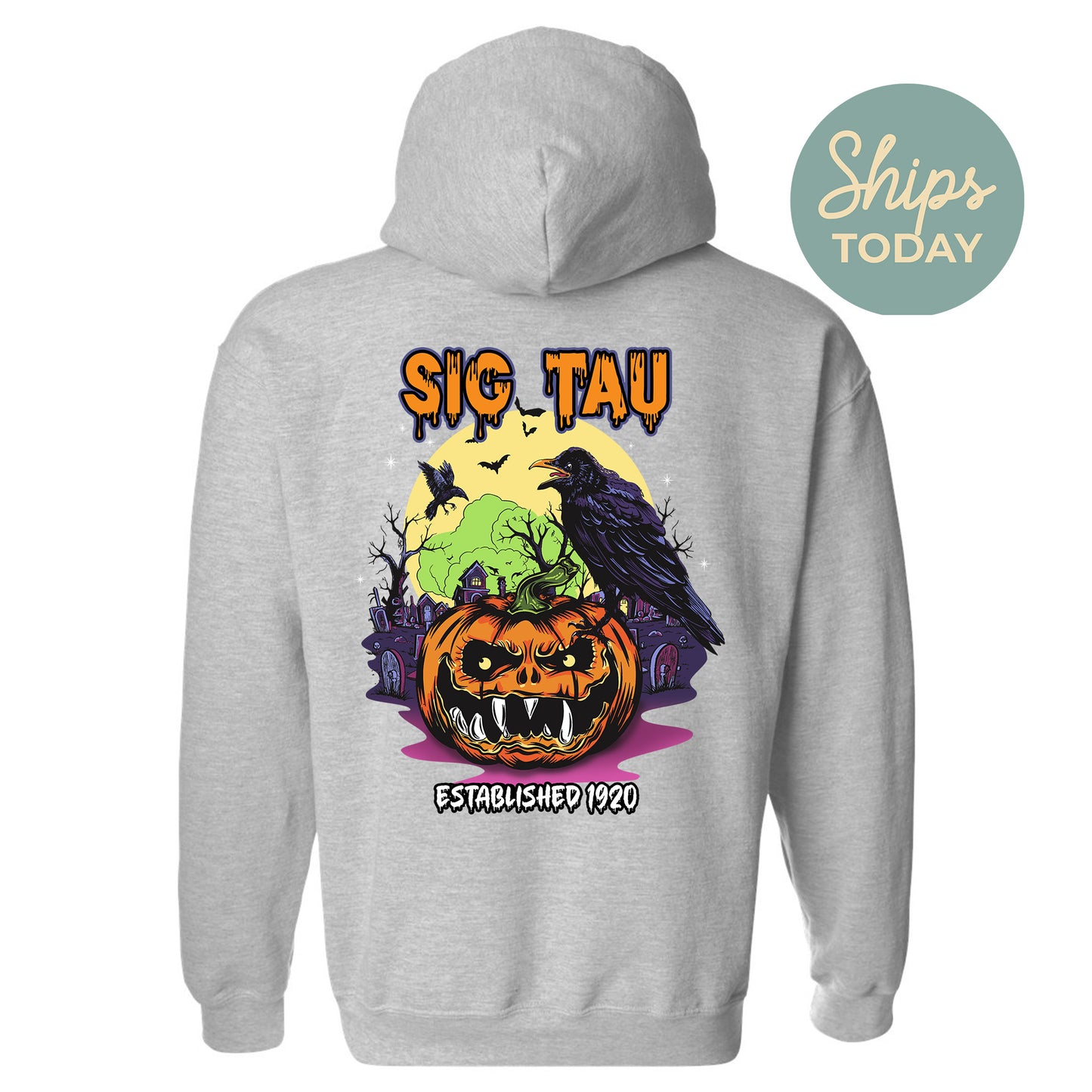 Sigma Tau Gamma Halloween Bats Fraternity Hoodie _ 36278g