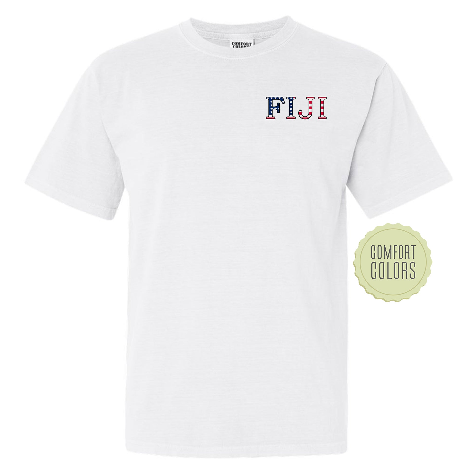 a white t - shirt with the word flu on it