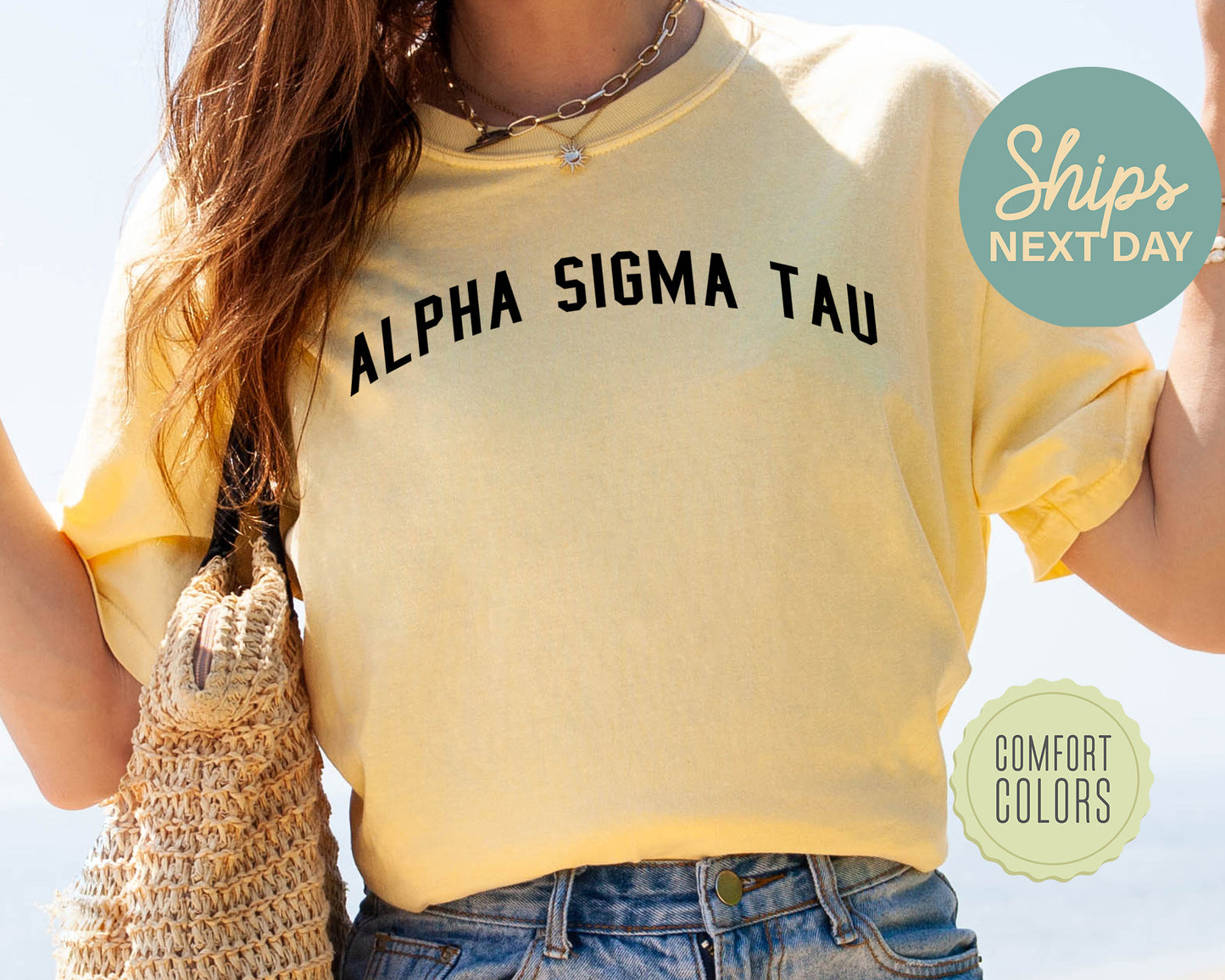 Alpha Sigma Tau Just Bold Comfort Colors Sorority T-shirt _ 2376g