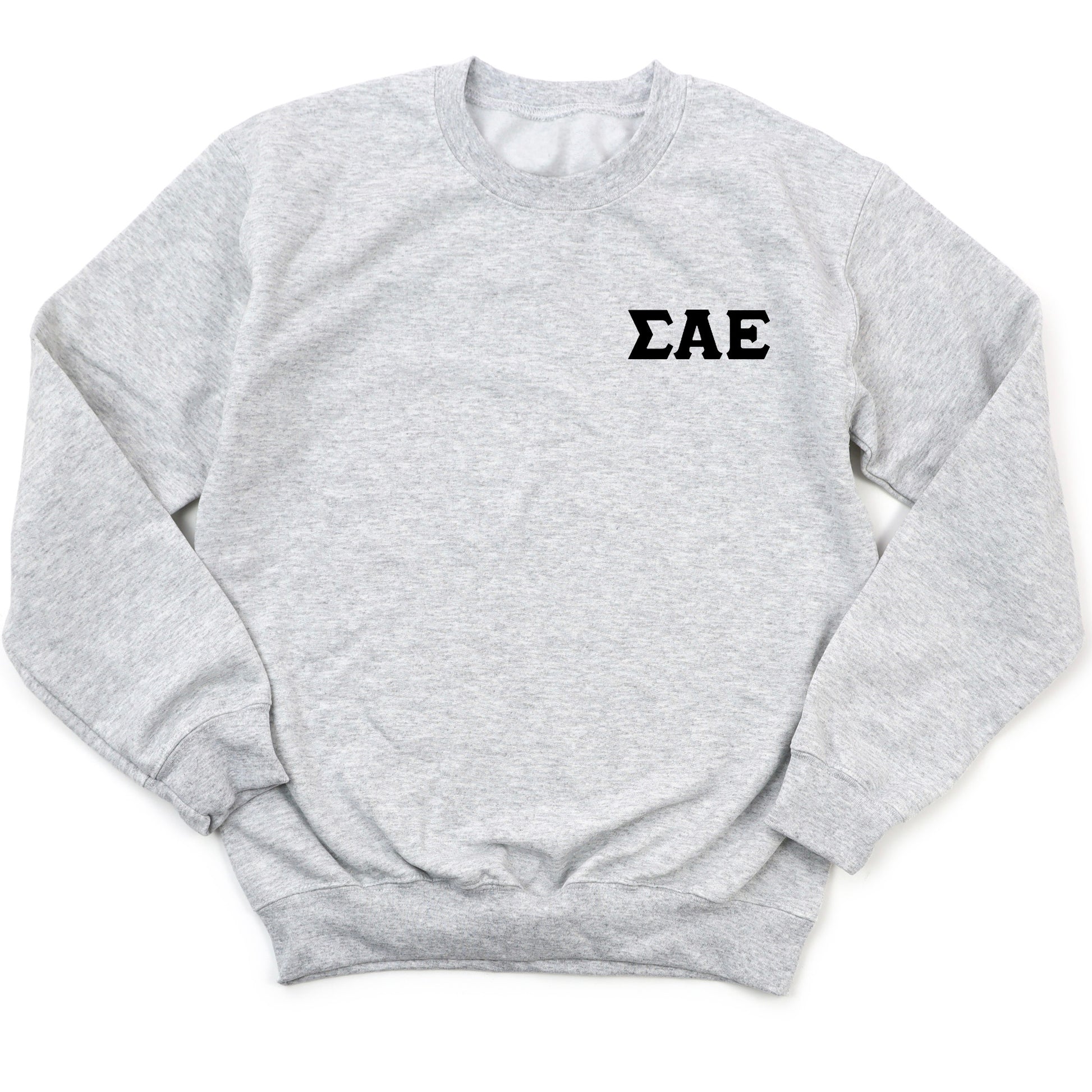 a grey sweatshirt with the word eae printed on it
