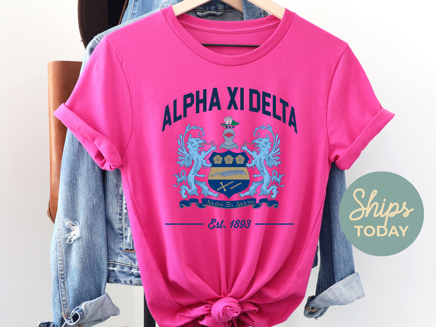 Alpha Xi Delta Loyalty Crest Sorority T-shirt _ 4428g