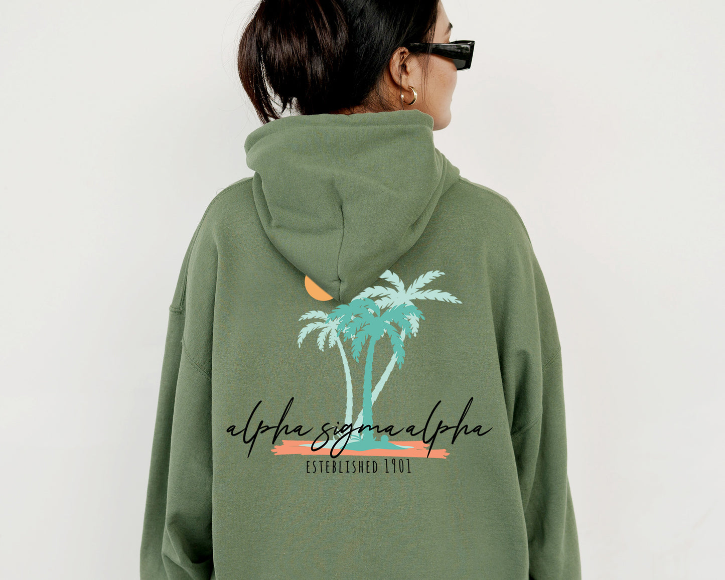Alpha Sigma Alpha Island Sisterhood Sorority Hoodie _ 33565g