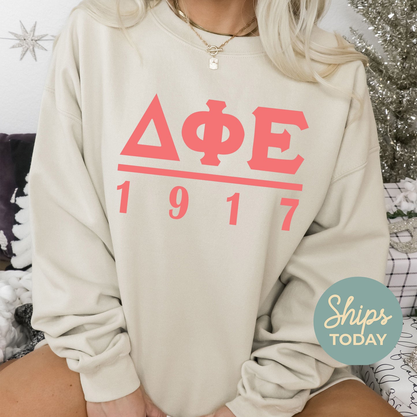 Delta Phi Epsilon Monochromatic Sorority Sweatshirt _ 30855g