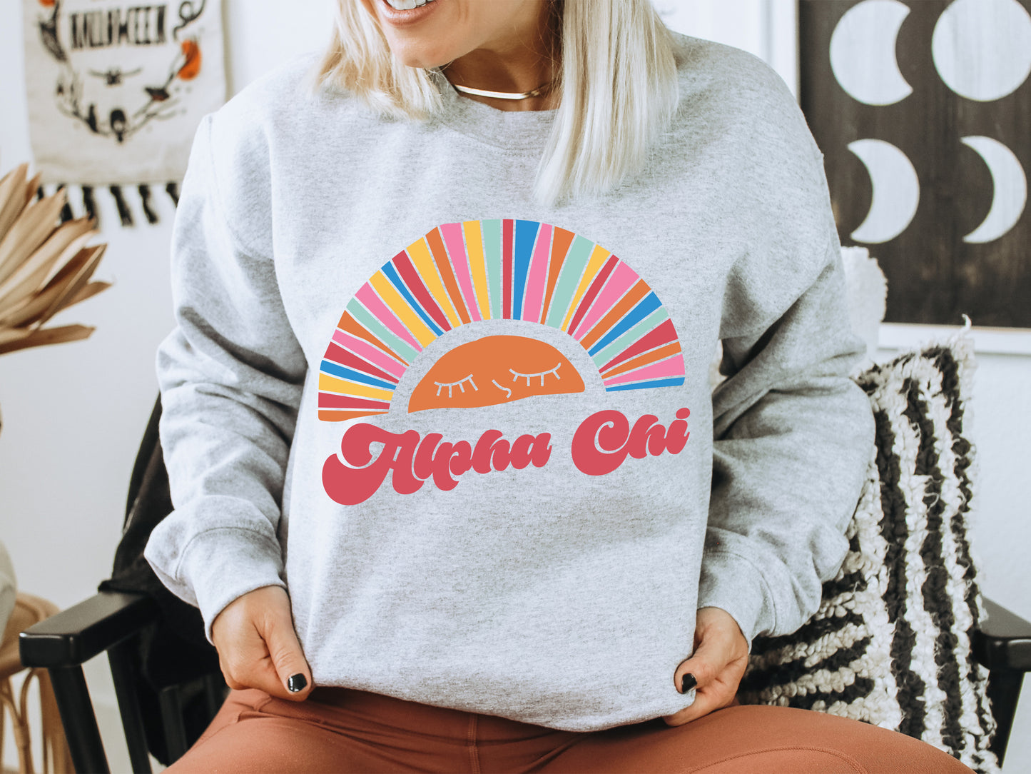 Alpha Chi Omega Sunshine Sorority Sweatshirt _ 3307g