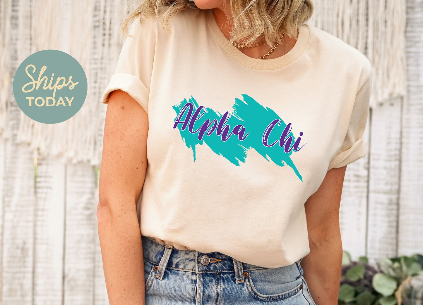 Alpha Chi Omega Paint Party Sorority T-shirt _ 4472g