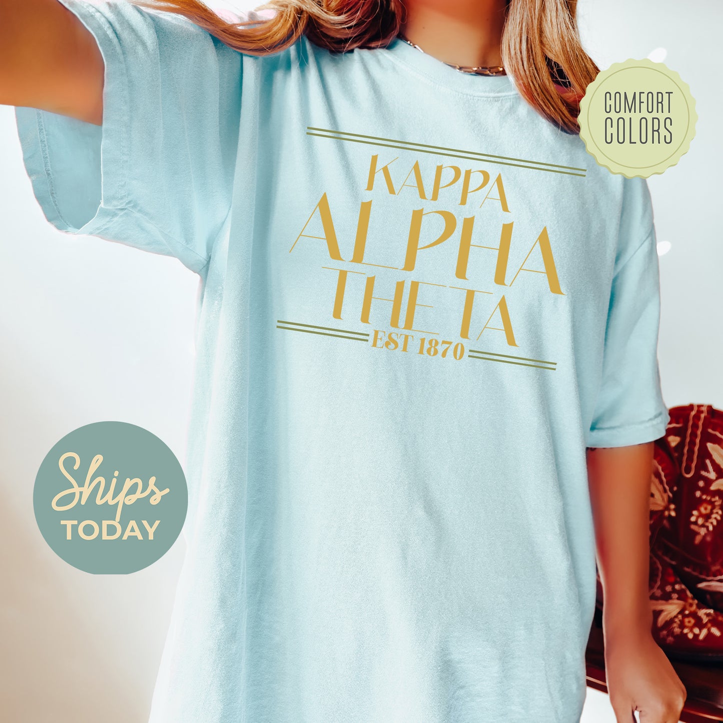 Kappa Alpha Theta Greek Harmony Comfort Colors Sorority T-shirt _ 34979g