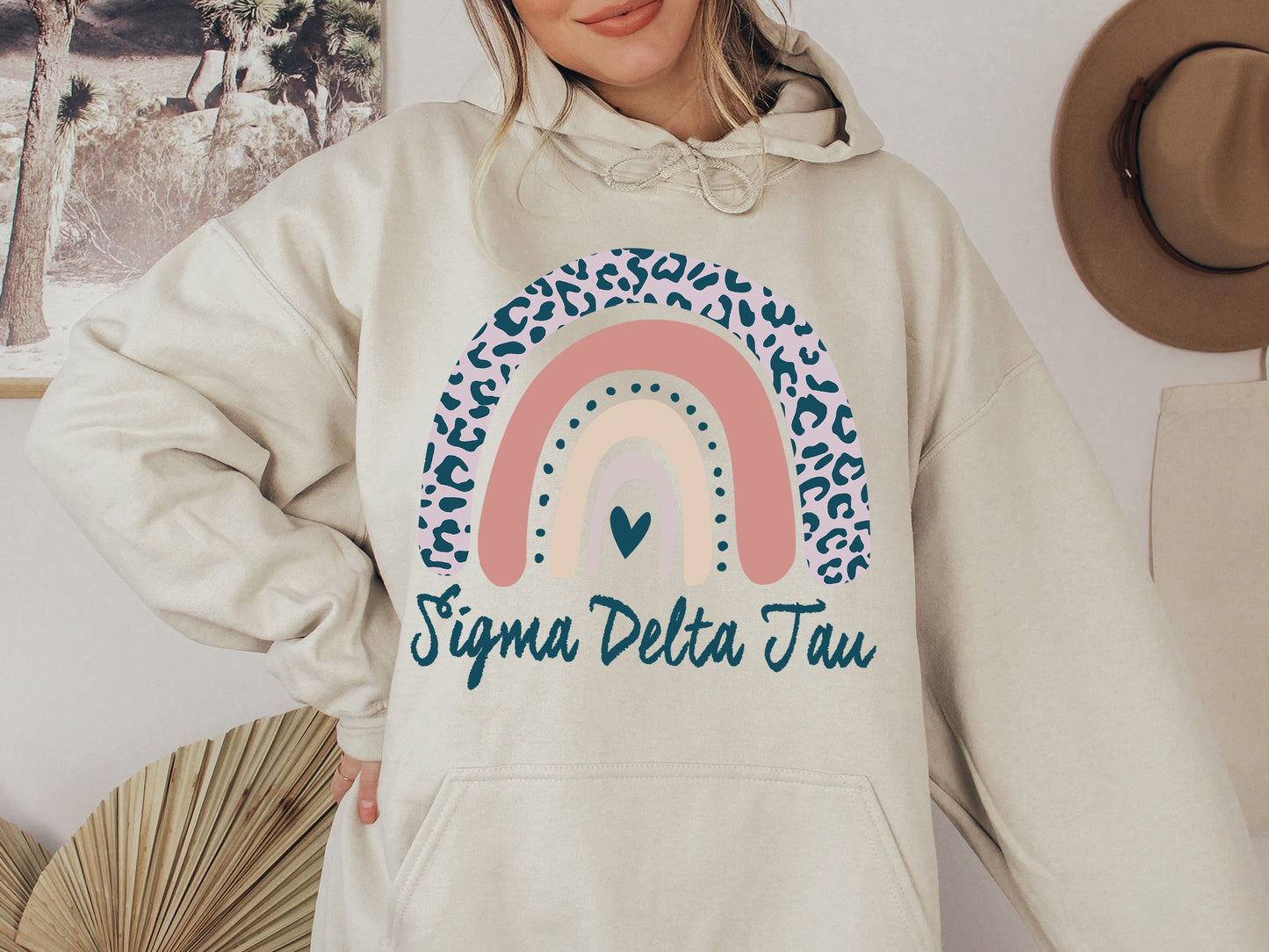 Sigma Delta Tau Greek Rainbow Sorority Hoodie _ 2754g