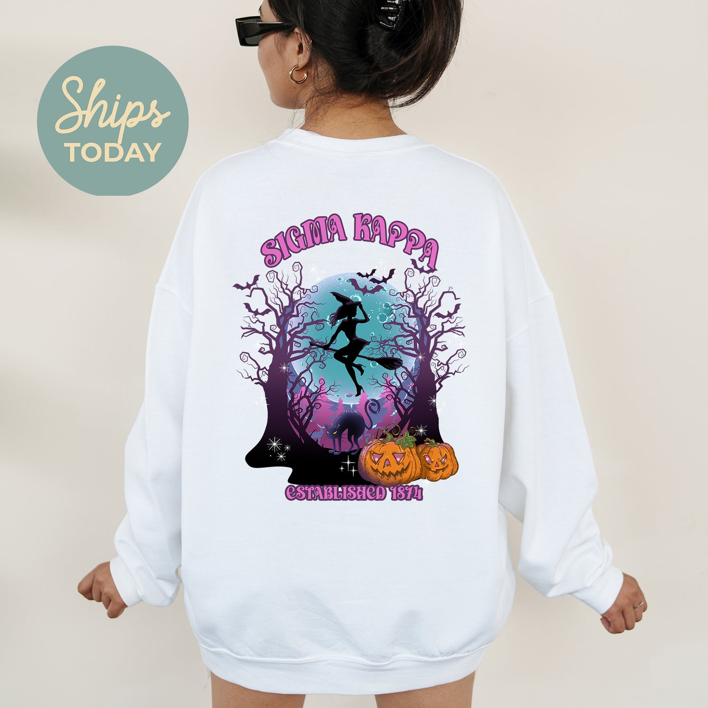 Sigma Kappa Halloween Witch Sorority Sweatshirt _ 36248g