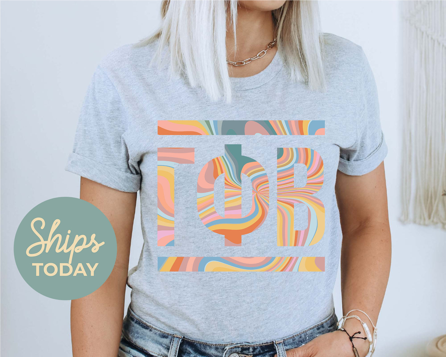 Gamma Phi Beta Multicolor Letters Sorority T-shirt _ 30475g