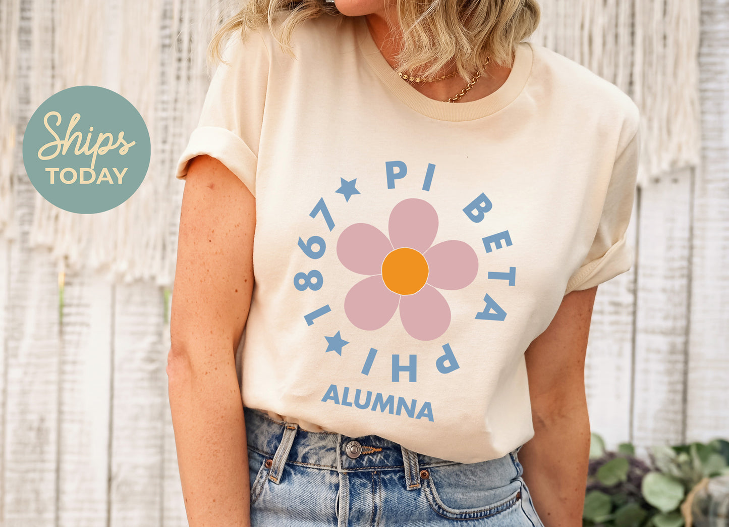 Pi Beta Phi Floral Alumna Sorority T-shirt _ 2571g