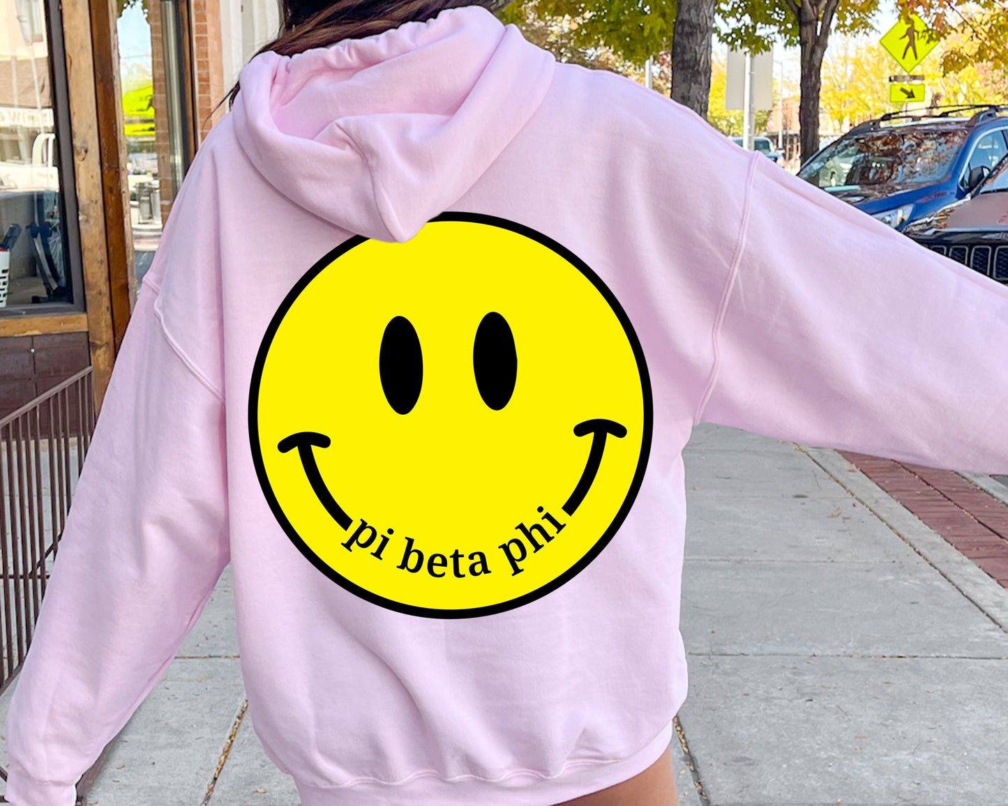 Pi Beta Phi Smiley Face Sorority Hoodie _ 32862g